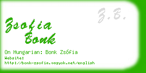 zsofia bonk business card